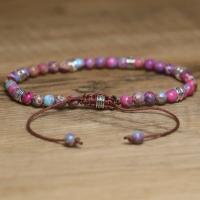 Pulsera De Iaspis Imperio Morado De 4mm Alta Calidad Joyería Natural De Sedimento Marino Ajustable Elegante Para Mujeres Y Niñas - details 1