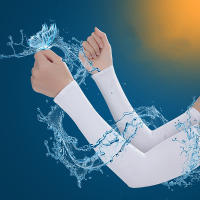 Mangas De Sol UV Para Mujer Y Hombre Guantes De Mano Sin Dedos Para Ciclismo Cubierta Elástica De Seda Helada Anti-Sol Para Conducción Y Verano - details 7