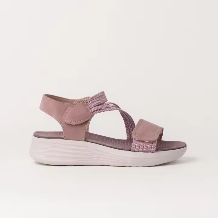 Mysoft 24M362 Sandalias con cuña de mujer  beige en textil y sintético 24M362 - 1