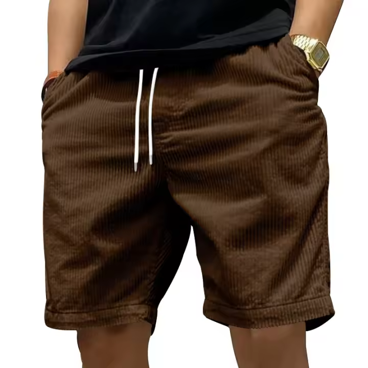 Pantalones cortos de trabajo de peso pesado para hombre, tendencia de verano, pantalones cortos casuales de pana retro de moda para hombre - 1