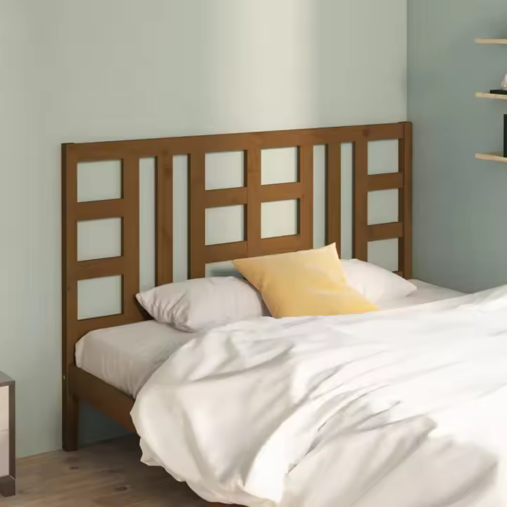 vidaXL Cabecero de cama madera maciza de pino marrón miel 156x4x100 cm - 1