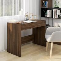 vidaXL Escritorio de madera contrachapada 101x50x76,5 cm en color Blanco/Gris hormigón/Gris sonoma y más | estructura resistente ideal para salón dormitorio o estudio - details 4