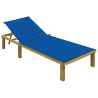 vidaXL Tumbona con cojín madera de pino impregnada en color Negro/Verde brillante/Estampado cuadros rojos y más | acolchados duraderos para sofás de jardín terraza exterior - details 8