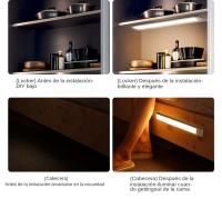 Lámpara Nocturna Con Sensor De Movimiento USB Tipo-C Luz LED De Tres Colores Para Armario De Cocina Dormitorio Iluminación Interior - details 4