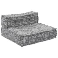 Puf modular vidaXL gris claro 70x70x54 tela - details 1