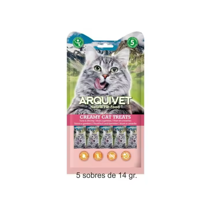 Arquivet - Snack CREMOSO de atún y gambas (bolsa 5 sobres de 14 g) - 1