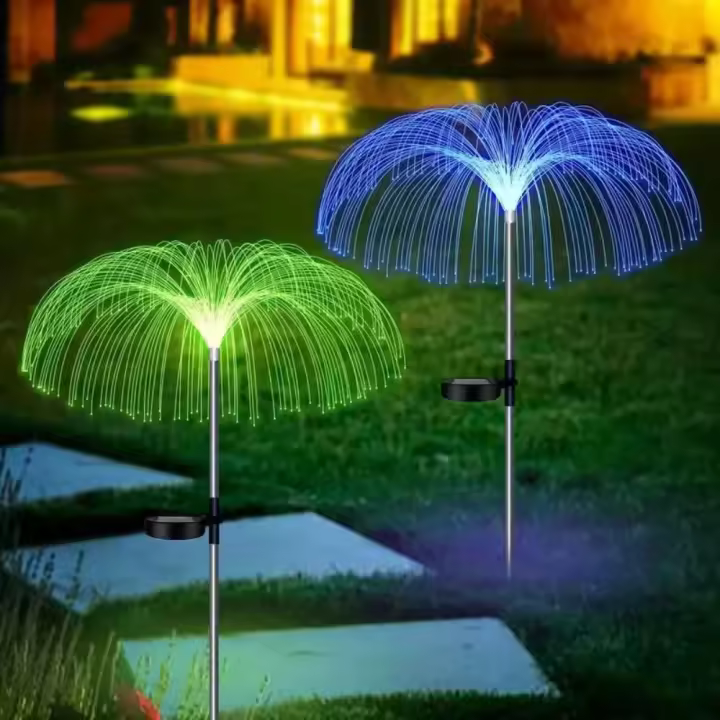 Luces De Jardín Solar LED En Forma De Medusa Impermeables Decoración Navideña Para Patio Balcones Y Jardines Luz Solar Potenciada Flores Iluminadas - 1