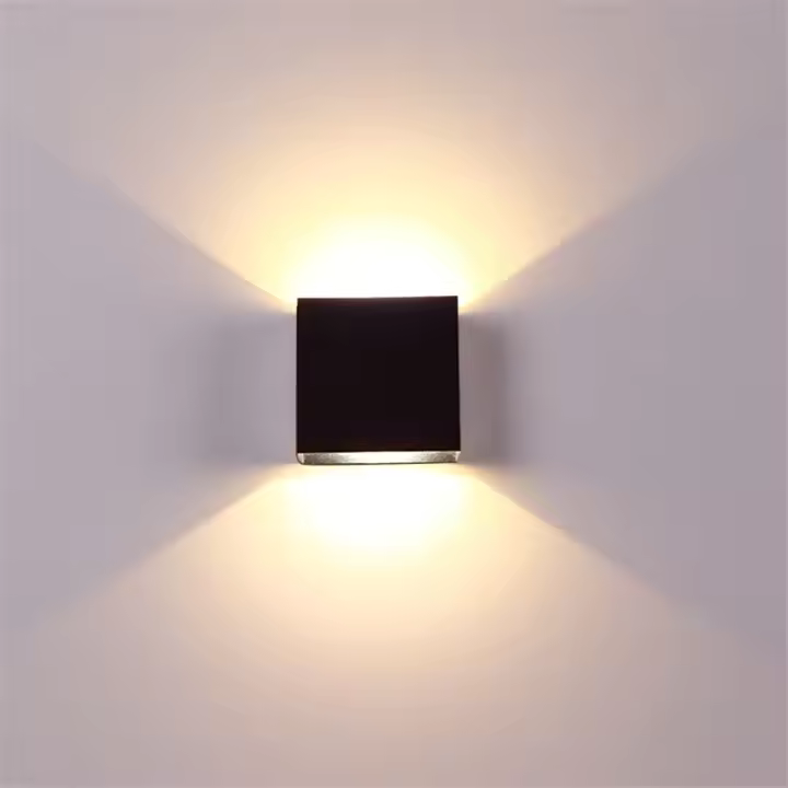 Paquete de 4 luces de pared para interior/exterior de 6 W, ángulo de haz ajustable, luz de pared LED de 3000 K, luz de pared blanca cálida, luz de pared LED, ojo de toro, luz de doble cabeza, lámpara de noche simple para el hogar, luz de pared para pasill - 1