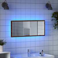 vidaXL Espejo de baño LED acrílico color 100x8,5x37 cm en color Roble Sonoma/Negro/Madera antigua y más | decorativo de pared para baño dormitorio recibidor moderno - details 7