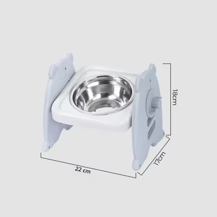 Cuenco De Acero Inoxidable Para Perros Con Soporte De Bambú Elevado Ajustable Alimentador De Alimentos Y Agua Para Gatos Accesorios Para Mascotas - 1