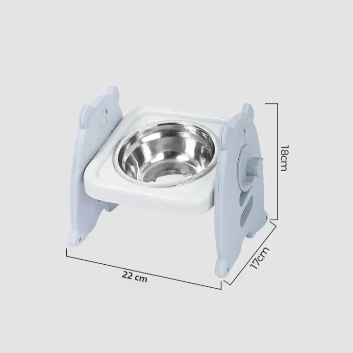 Cuenco De Acero Inoxidable Para Perros Con Soporte De Bambú Elevado Ajustable Alimentador De Alimentos Y Agua Para Gatos Accesorios Para Mascotas - 1