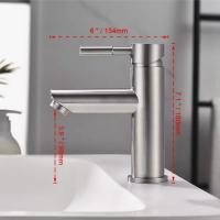 Grifo de Lavabo de Acero Inoxidable, Mezclador Monomando para Lavabo, Níquel Pulido, Mundo - details 0
