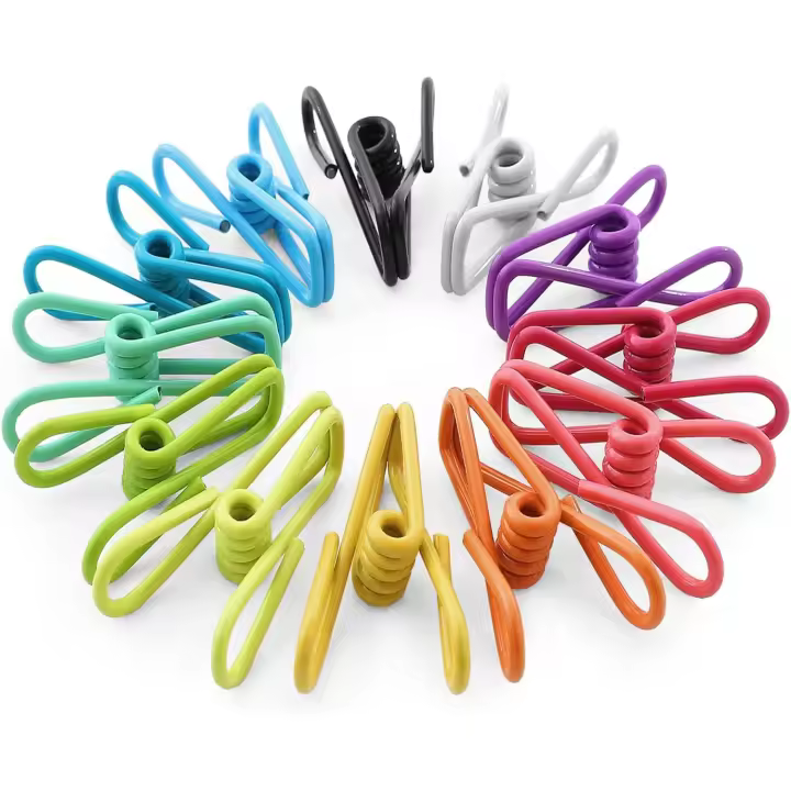 Clips para almacenamiento de 12 piezas Clips para bolsas de Maple y PVC Clips para Sellar bolsas, Clips multición para pinzas, para Ropa, clips de Papel, D - 1