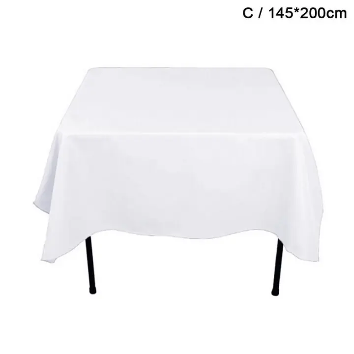 Mantel Blanco Rectangular Brillante De Color Sólido Para Comedor Café Hotel Banquete Boda Fiesta Tamaño 145cmX200cm 145cmX220cm - 1