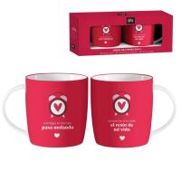Set de 2 Tazas Mug de Cerámica con Frases de Amor: 350ml DCASA - details 0