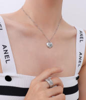 Encanto Metal chapado en oro , joyería de moda, colgante de abrazo de corazón de acero inoxidable,Collar de amor de , cadena hasta la clavícula, collar de Color dorado de 18 quilates para mujer, regalo de joyería de moda - details 8