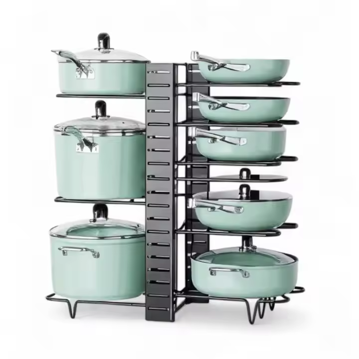 Estante para ollas Vertical multicapa, estante de almacenamiento multifuncional para cocina, encimera de hierro, estante para almacenamiento de ollas，Estante para Almacenar Ollas y Tapas - 1
