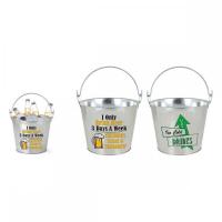 Cubo de Hielo METAL GALVANIZADO 5L  / 10L Decorado con Abridor,  Accesorios para fiestas y bebidas - details 1