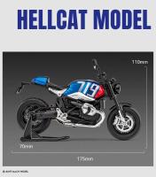 Modelo a Escala 1:12 De Motocicleta R Nine T En Aleación Con Sonido Y Luz Vehículo De Juguete Para Coleccionistas Y Niños Simulación off Road Sin Batería Material Metálico - details 2
