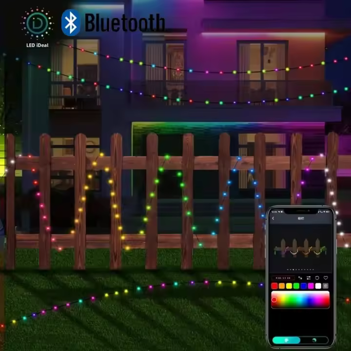 Cadena De Luces LED Inteligente Bluetooth APP 10M Impermeable Para Decoración De Árboles Y Interiores Con Control Remoto Infrarrojo Y USB - 1