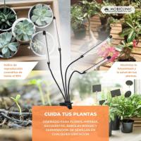 Lámpara de cultivo LED GrowFlex X4 Mobiclinic® 3 Modos 6000K 10 Niveles de brillo 4 Cabezales Espectro completo Temporizador Giro 360º 80W Flexible Plantas de interior USB - details 1