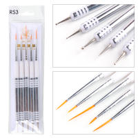 Set De 5 Piezas De Pinceles Para Uñas Blanco Doble Final Dotting French Stripe Nail Liner Herramientas De Manicura Para Dibujar Y Pintar Flores - details 8