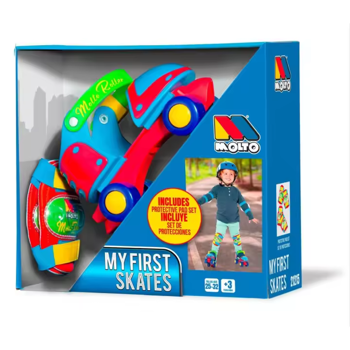 Molto ++ Patines Ajustables Mi Primer Patín Azul - Tallas 25-32 con Protecciones - 21215 - 1
