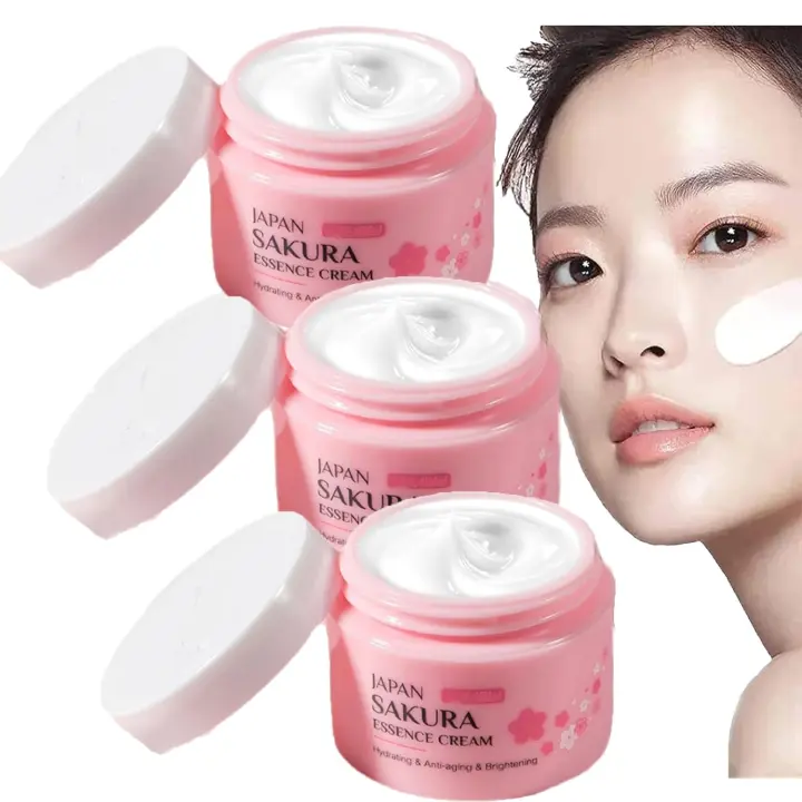 3-in-1 Tone Up Japan Sakura Essence Cream, Japanese Hydrating & Anti-Aging & Tone Up Face Skin Moisturizing - 1