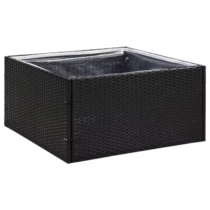 vidaXL Jardinera ratán sintético 80x80x40 cm Color Negro,  Gris,  y mas - 1