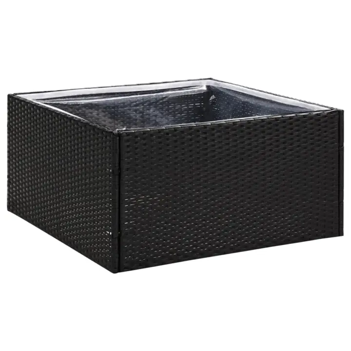 vidaXL Jardinera ratán sintético 80x80x40 cm Color Negro,  Gris,  y mas - 1