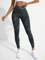 Leggings De Gimnasio Para Mujer Cintura Crossover Levantamiento De Glúteos Fitness Yoga Deportes Al Aire Libre Tallas Verdaderas - details 1