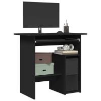 vidaXL Escritorio de madera contrachapada 80x45x74 cm en color Roble ahumado/Negro/Madera antigua y más | estructura resistente ideal para salón dormitorio o estudio - details 1