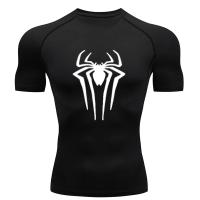 Camiseta De Deporte Para Hombre Con Estampado De Araña T-Shirt De Compresión Para Gimnasio Transpirable Y Secado Rápido Manga Corta Estilo Y2K Para Verano - details 2