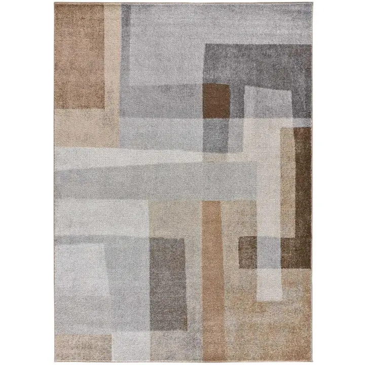 ATTICGO Alfombra de Interior Estilo Geométrico en Beige - Aydin 6122 | 120X170, 140X200, 160X230 cm - 1