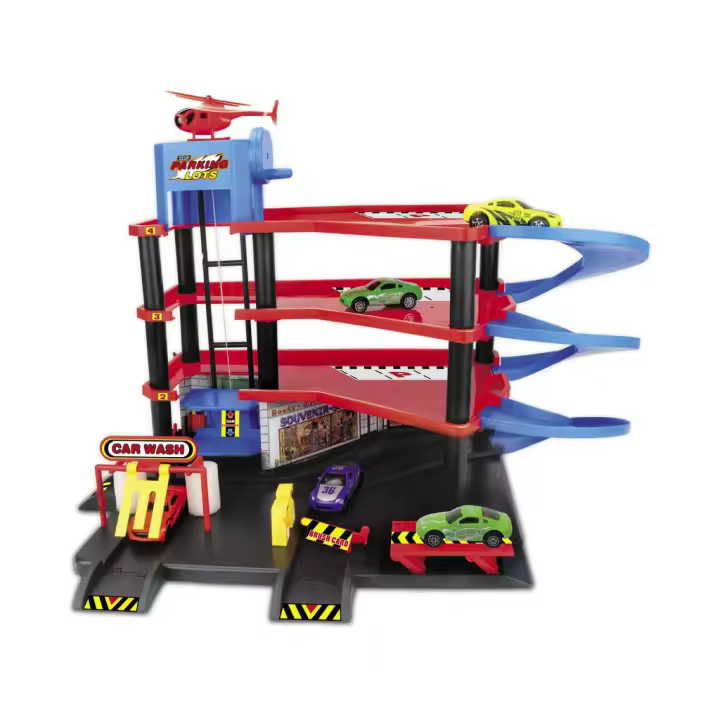 Super Parking Central 4 Plantas con 4 Vehículos Garajes gasolineras parkings autopistas etc. MODELMOVIL - 1