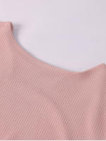 Nuevo Asia Mujer Conjunto De Dos Piezas Rosa Ribbed Tejido Con Top De Manga Larga Y Falda Maxi Espalda Descubierta Estilo Elegante Para Fiesta Y Club - details 7