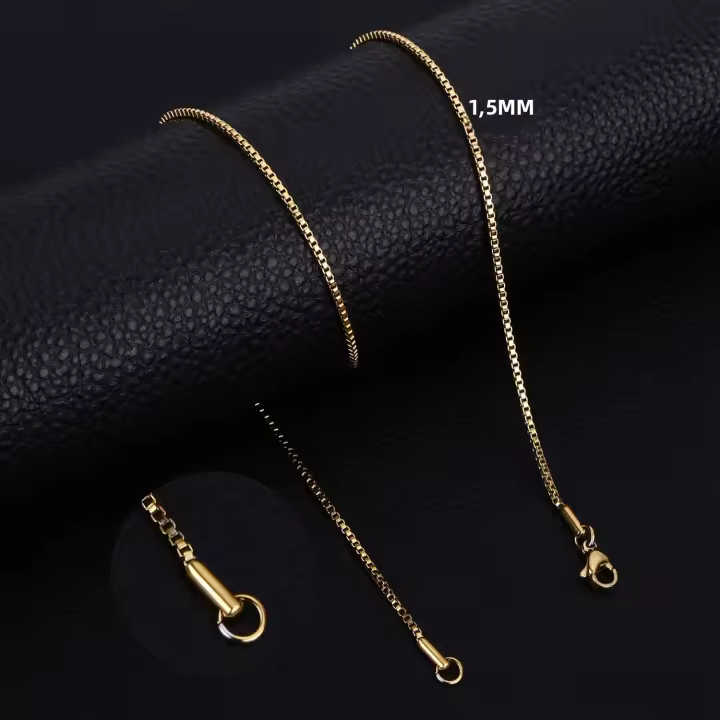 Cadena De Acero Inoxidable HIYEE Para Hombres Y Mujeres Collar De Enlace Con 18 a 24 Pulgadas De Longitud 1.5 a 3 Mm De Espesor - 1