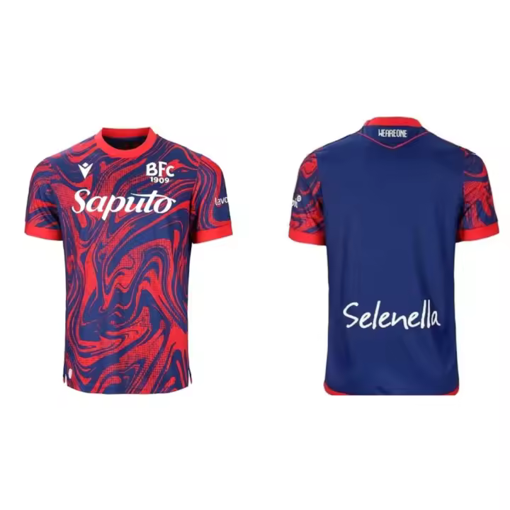 Camiseta De Fútbol Bologna 24/25 Para Hombres Y Mujeres Deporte Quick-drying Impresión 3D Camisetas Transpirables De Polyester - 1