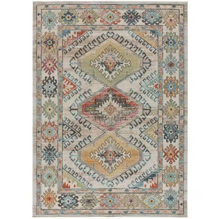 ATTICGO Alfombra de Interior y Exterior Estilo Abstracto en Multicolor - Fancy 1211 | 160X230, 80X150, 133X190, 200X290 cm - 1