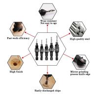 Juego De 5 Piezas De Brocas Para Taladro Hexagonal De Taper En Madera Herramienta De Perforación Y Reamado De Alta Velocidad Acero - details 3
