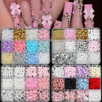 Kit De 500 Piezas Para Artesanía DIY De Uñas 3D Con Resina Largazos Perlas Planas Y Formas Variadas Decoraciones Para Uñas Sin Aromas - details 0