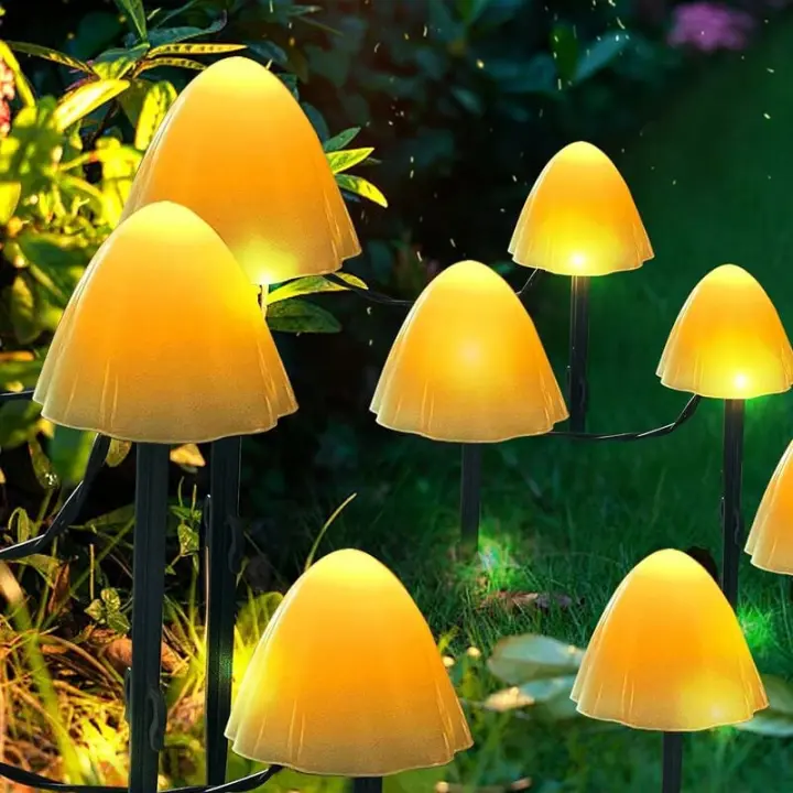 Lampe Solaire Extérieur imperméables Lumière LE Pou Jardi Extérieu Ave guirgrande D Fée E form D champignons Cett guirland mesur 3, mètre D Lon E Comden 1 Lumières. - 1