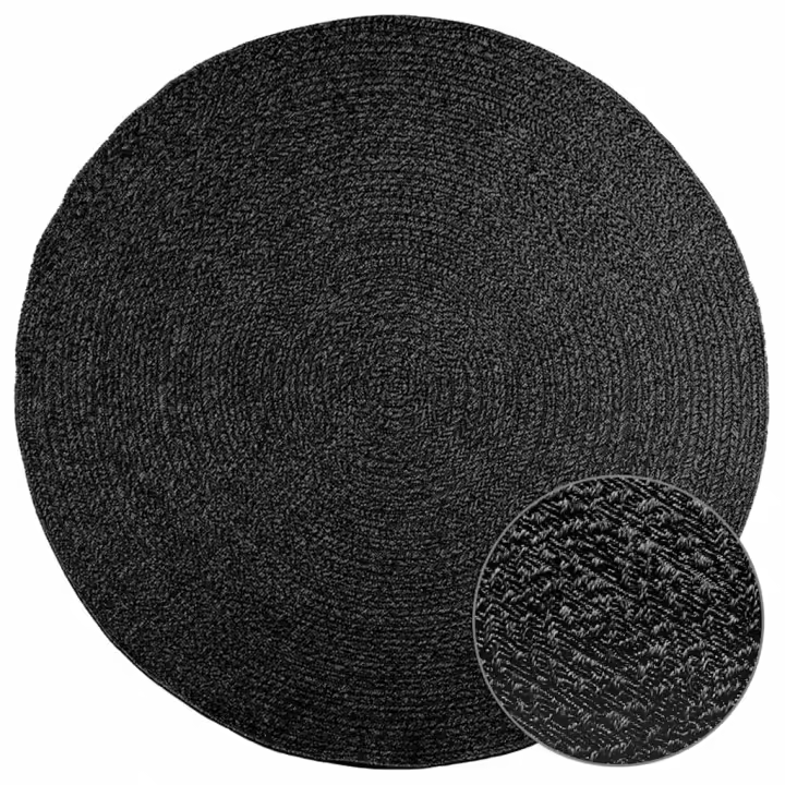 vidaXL Alfombra ZIZUR apariencia yute interior exterior antracita - 1