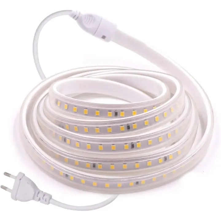 2M Actualizado 220V 2835 Tira LED, 120 LEDs/M Luces Blanco Calido, IP67 Impermeable, Escalera de Techo Blancos Tira de LED Cocina Lights - 1