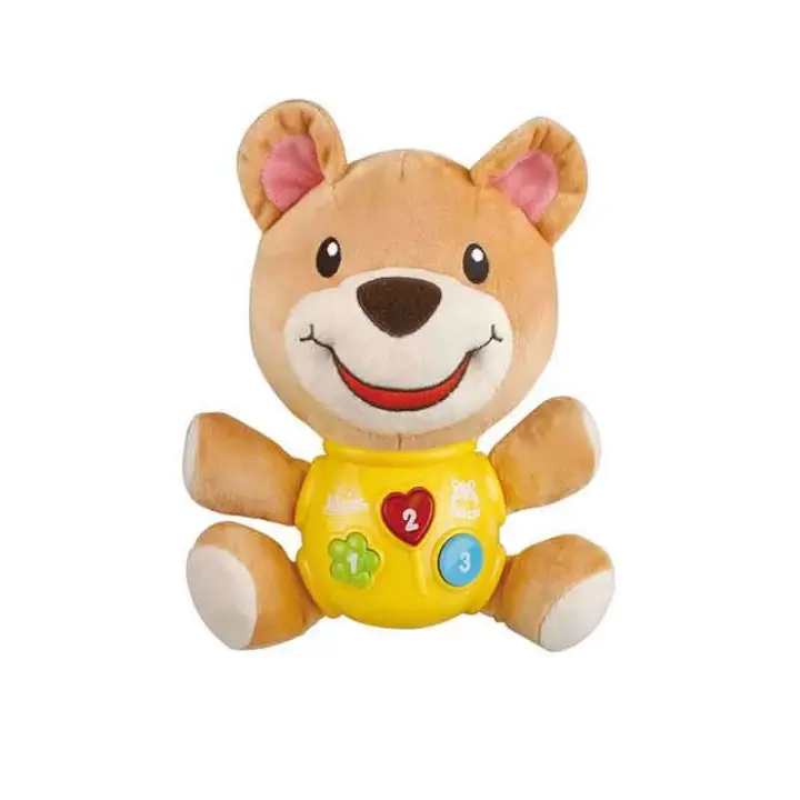 Muñeco De Peluche Educativo Para Bebés Con Sonido Y Luz Electrónica Animal De Alivio Del Cómodo Relleno De PP Adecuado Para Edades 3-12 Años - 1