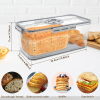 Caja De Almacenamiento Para Pan De Grado Alimenticio Con Registro De Tiempo De Cierre Caja De Alimentos Para Sandías Verduras Frutas Estilo Moderno Material PET - details 7