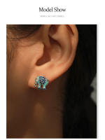 Zenyth-Pendientes de Elefante de Plata S925 with microdiamantes, estilo Femenino, Con personalidad Creative, pendientes de esmalte animal. - details 2