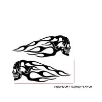 Pegatinas De Motocicleta Con Patrón De Calavera Y Llama Decoración Creativa Para Tanque De Combustible Y Cuerpo De Coche Impermeables Y Duraderas - details 5