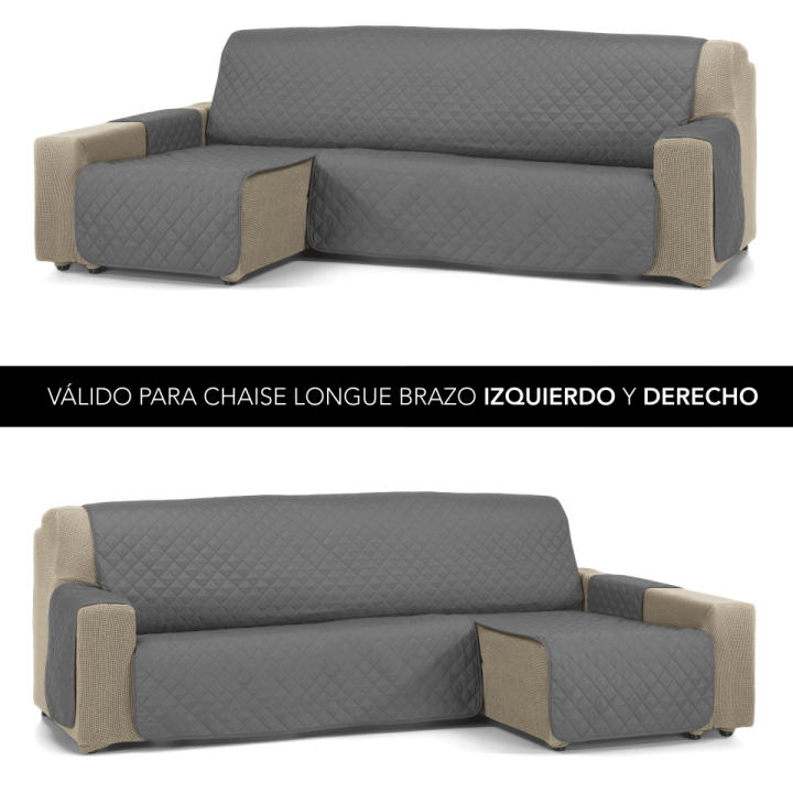 VALENTIA HOME - Funda Cubre Sofá Chaise Longue Acolchado JOYA -  Protección Completa | Ajuste Perfecto | Protector chaise longue | Funda para invierno y verano | 3 tamaños y 16 colores