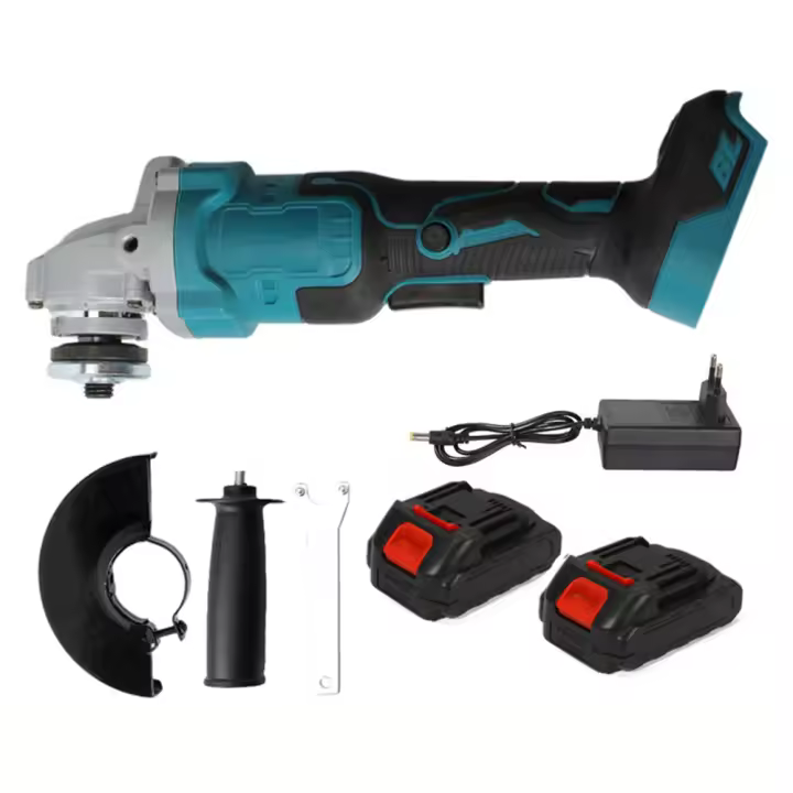 Máquina de molienda de ángulo eléctrica sin cepillo de 125MM 3 velocidad variable con batería de 2PCS - 1